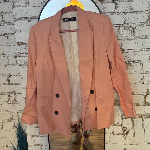 Peach zara blazer worn once - Picture 1 of 3